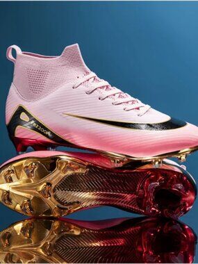New Youth Soccer Cleats/Gold Mirror Bottom/CR7 Ronaldo Shoes